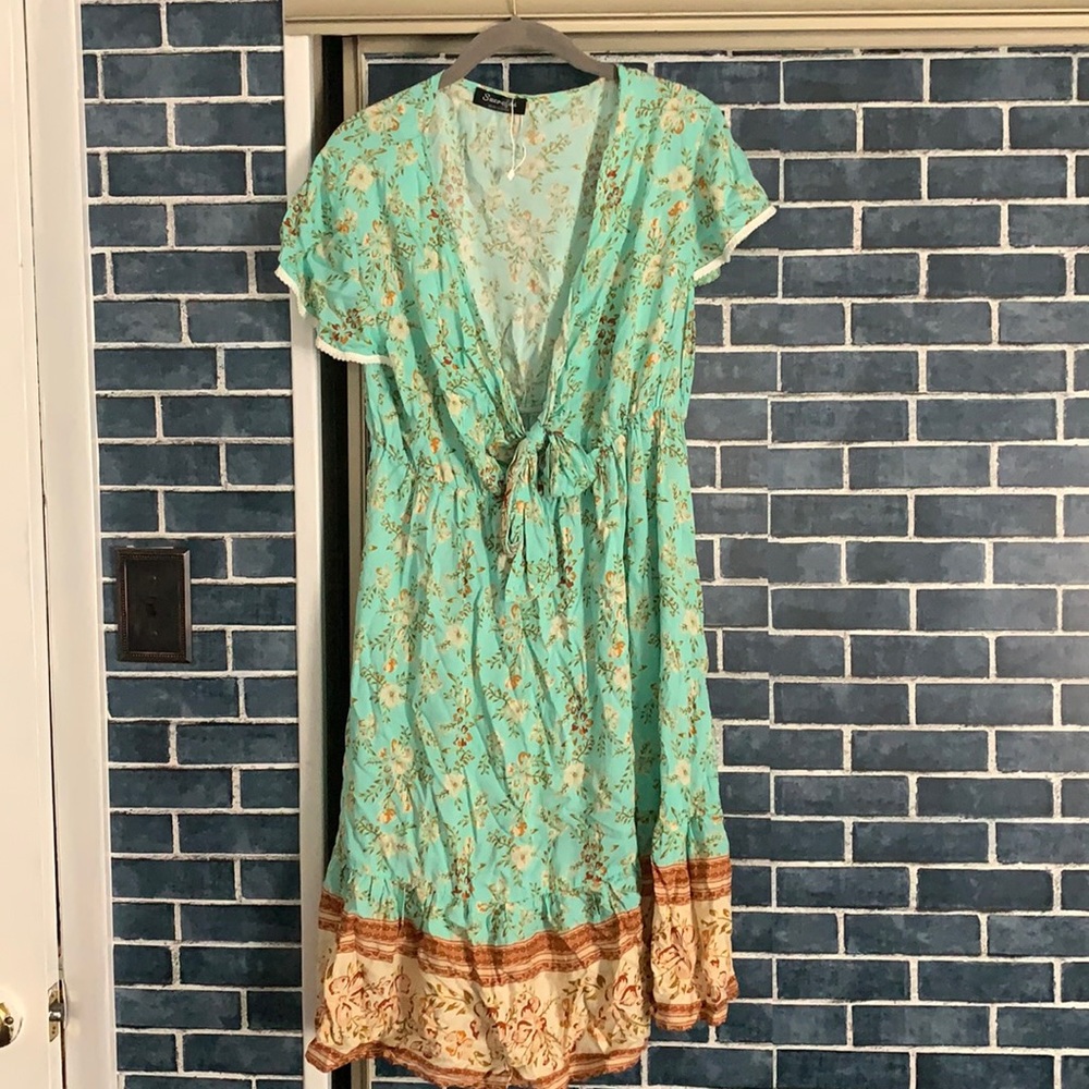 Tie front boho dress